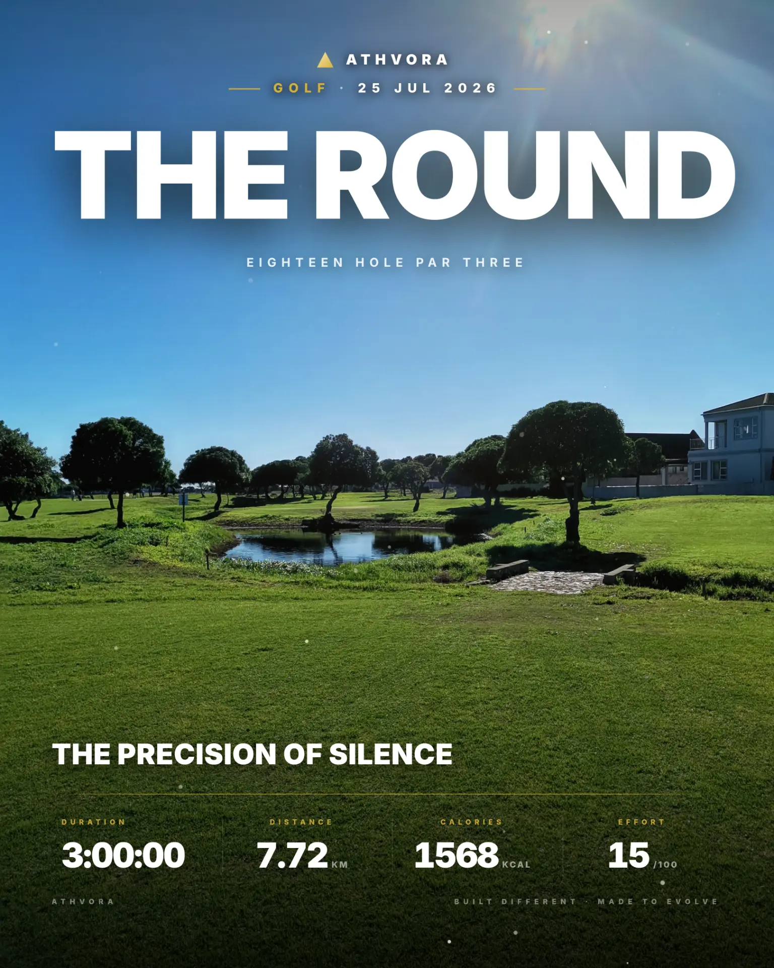 An ATHVORA Moment poster from a real hike, showing distance, duration and elevation gain